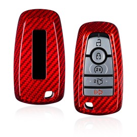 T-carbon Key Fob Cover fits for Lincoln Navigator,Real Glass Fiber Key Case Compatible with Raptor Bronco Sport F150 Explorer Smart Key Fob Cover with Keychain 2020-2023 2024