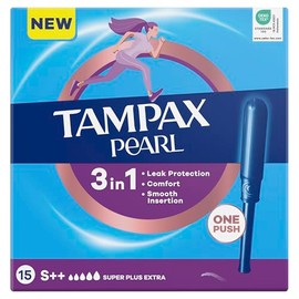 Tampax Pearl Super Extra Plus Tampons with Applicator (Pack of 15)