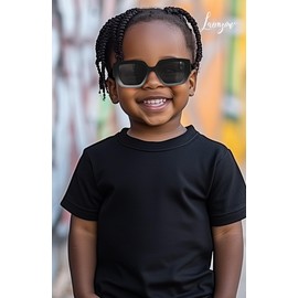 Laemzinv 2 Bulk Narrow Rectangle Kids Sunglasses for Little Girls Boys, Toddler Shades with Lightweight Frame, 100% UV400 Protection Sunnies for Children Age 3-8, Looks Cool! LA051 C1