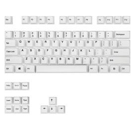 Happy Balls White Keycaps 87 Keys PBT Dye Sub Keyset Cherry Profile Key Caps for 61/87 TKL MX Switches Mechanical Keyboards(White 87 Keyset)