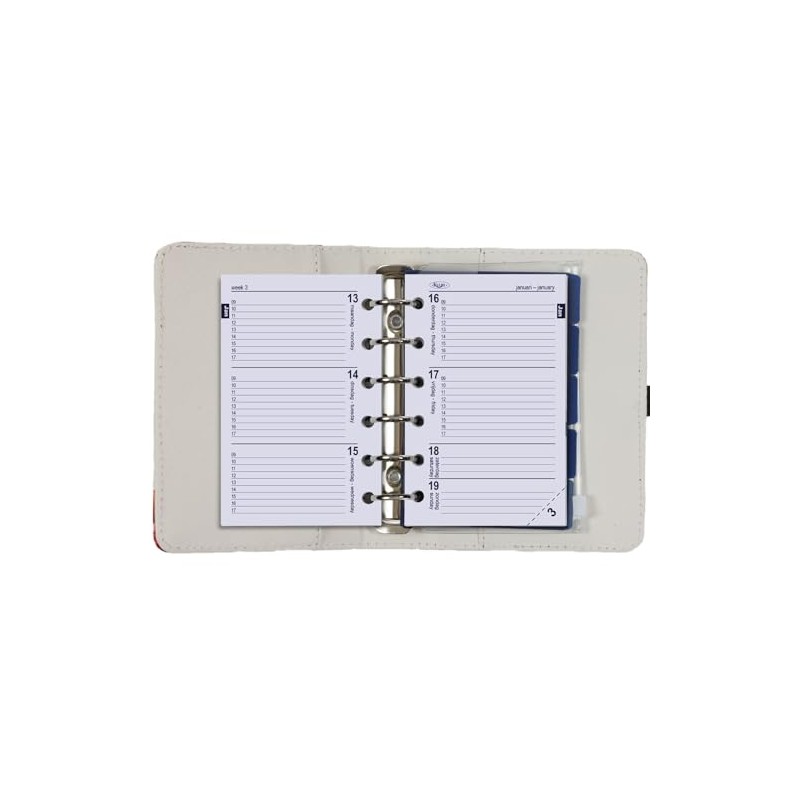 Kalpa 1311-15 Pocket 6 Ring Binder Rose Red with agenda