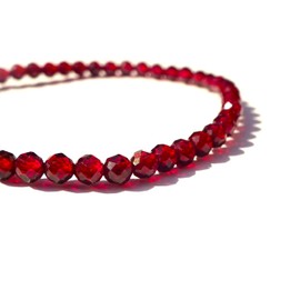 Kanoishi [Your Efforts to Achieve Your Goals!] Garnet Round Cut Natural Stone Bracelet, Women's, Power Stone, 0.2 inches (4 mm), AAA (For Purification, Rough Stone), garnet