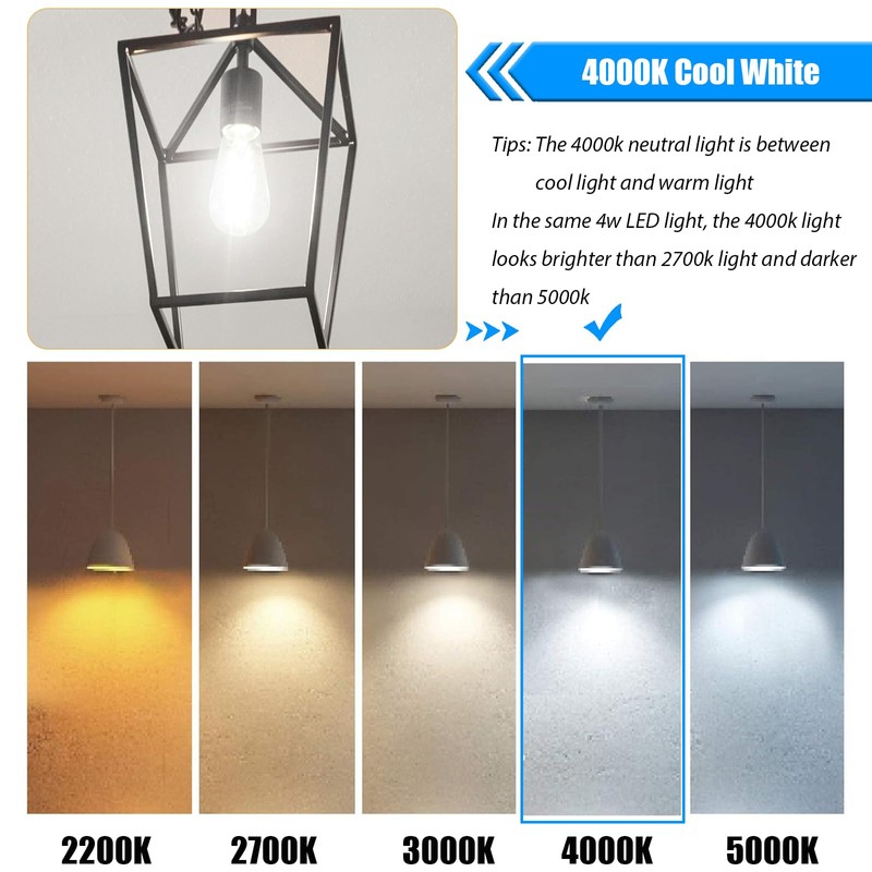 winsaLED 40 Watt Light Bulbs, E26 Bulb, 4000K Cool White
