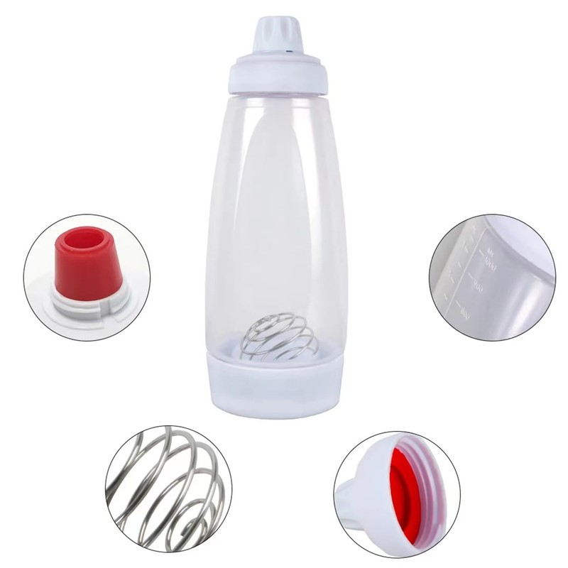 Pancake Batter Mixer Bottle Dispenser with Whisk Ball