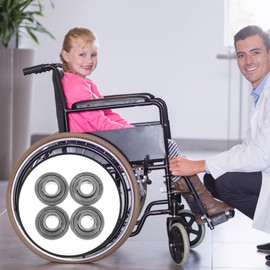 SOLUSTRE 4pcs Wheelchair Accessories Wheelchairs Wheelchair Front Wheel Bearing Wheelchair Ball Bearing Bearings Wheel Chair Parts Wheel Chair Bearing Manual Steel Small Wheel
