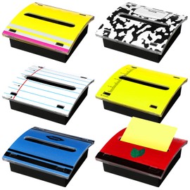 Eaasty 6 Pcs Back to School Gifts Teacher Sticky Note Dispenser Composition Notebook Pencil Crayon Pop up Sticky Note Holder for Teacher Gift Classroom School Decor Office Desk Accessory