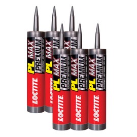 Loctite PL Premium Max Construction Adhesive, 9 fl oz Cartridge, 6 Pack - Versatile Construction Glue for Wood, Concrete, Stone & More