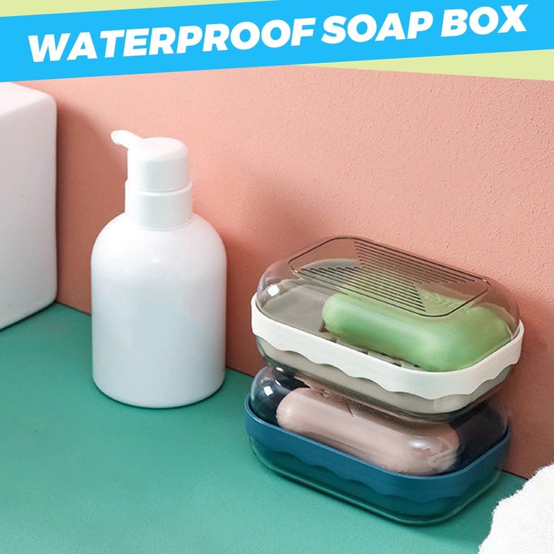 KOLZEMV Foamie Soap Box Travel Waterproof Soap Box with Drain
