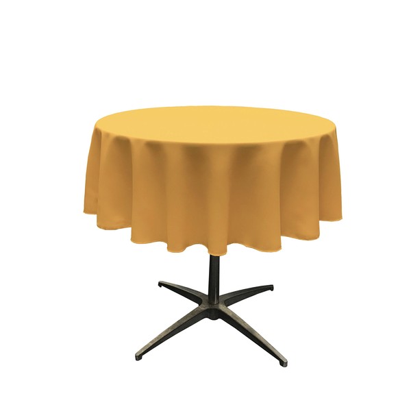 LA Linen Polyester Poplin Washable Round Tablecloth, Stain and Wrinkle