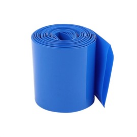 IIVVERR 40mm Flat Width 5.5M Length PVC Heat Shrink Tube Blue for 18650 Batteries (40 mm de ancho plano, 5,5 m de longitud, PVC, tubo termorretráctil, azul para 18650 baterías