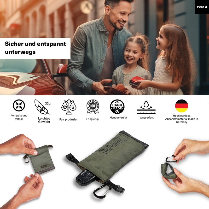 TOCA Keyless Go Protection, Faraday Bag Car Key with RFID