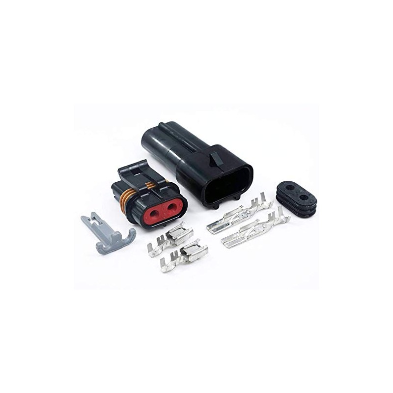 2 Pin Metri-Pack Waterproof Connector 10-12awg Terminals and Seals 46Amp