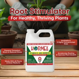 Hormex Liquid Rooting Hormone Concentrate with B1 – Root Growth Stimulator for Strong, Healthy Plants - Prevents Transplant Shock - Houseplants, Gardens, Hydroponics, Trees, Fruits & Vegetables, 32oz