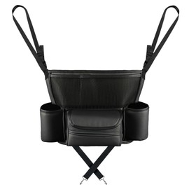 OtpOutopa Car Handbag Holder Between Seats, PU Leather Large Capacity Car Purse Holder for Front Seat, Seat Back Net Bag Double-sided Tissue Storage Handbag Holder Car Accessories (Black)