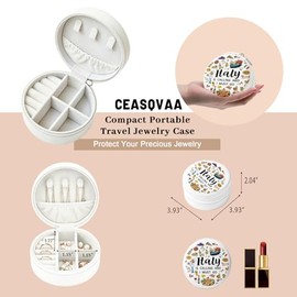 Italy Travel Jewelry Box – Elegant Portable Organizer for Women Travelers, Perfect Gift for Rings, Necklaces & Earrings