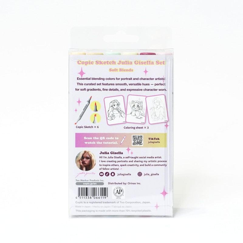Copic x Julia Gisella Artist Marker Set of 6 Alcohol