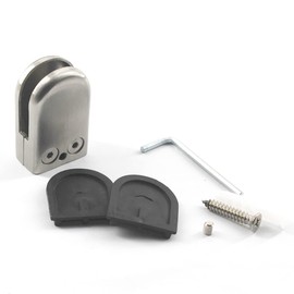 Adjustable Glass Clamp Stainless Steel for 16-17mm Glass, Round Glass Clip Bracket for Staircase, Handrail, Bathroom, Glass, Pack of 4