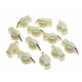 Dopro Pack of 12 Flat Top Guitar Chicken Head Knob AMP Effect pointer Knob Ivory