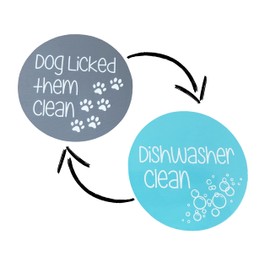 Dog Licked Them Clean Dishwasher Clean Reversible Dishwasher Magnet for Kitchen, Dogs, Pets, Housewarming, Appliances (Teal./Gray)