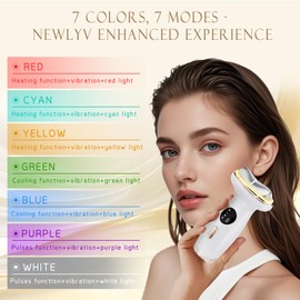 Electric Gua Sha Facial Tool 7 in 1 Hot & Cold Face and Neck LED Beauty Massager, Vibration Pulse Mode for Skin Care, Lymphatic Drainage Anti-Aging & Wrinkles Face Lift Device Gift for Mom