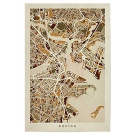 artboxONE Poster 30 x 20 cm Cities Boston Massachusetts Street Map - Picture Street Map Boston Boston Map