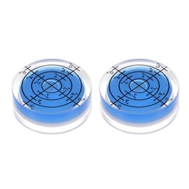 Phyxiul Mini Level, Set of 2, Small Round Shape Level, Graduated Tilt, Measuring Tool, Installation, Transparent, Precision Horizontal Calibration, Blue