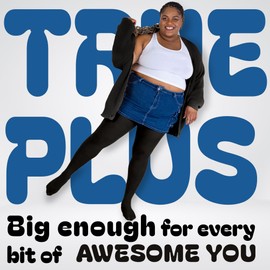 Silky Toes Women's Plus Size Opaque Microfiber Casual Tights- 1 or 2 Pairs (1/2, Black- Footless)