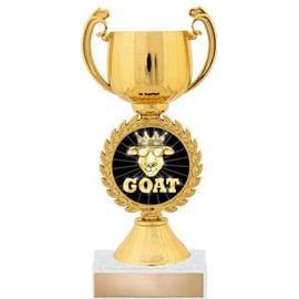 Crown Awards 7.25" Gold Chaplet G.O.A.T. Cup Trophy, 20 Pack Prime