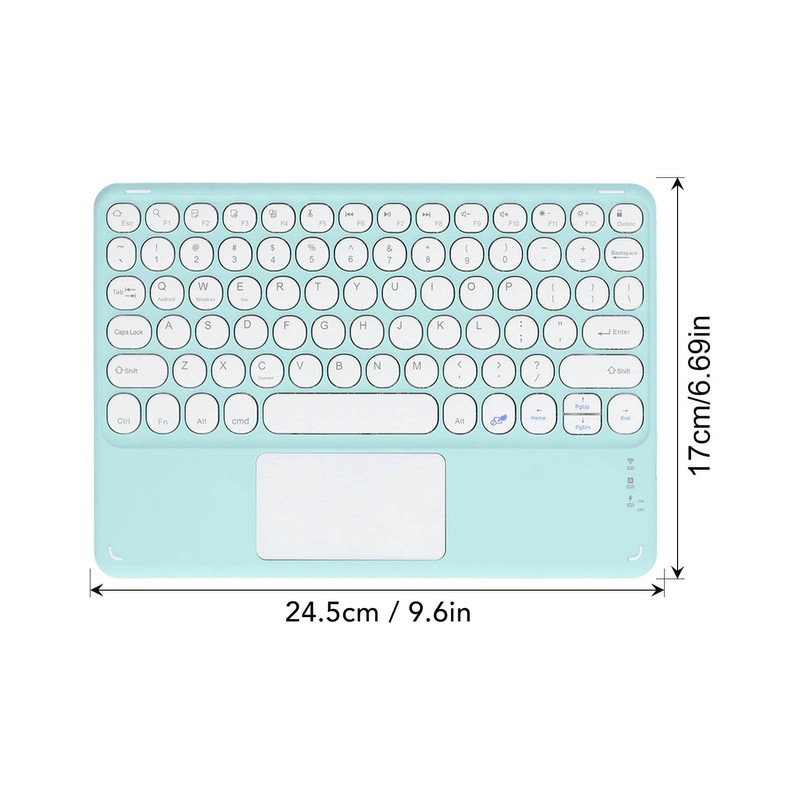 Touch Wireless Keyboard Round Keycaps Ergonomic Design Ultra Thin Smart