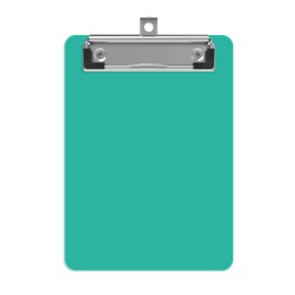 Juvealoe Mini Clipboard, 5 x 7 Plastic Small Green Colored Clip Boards with Low Profile Clip, Memo Size for Classroom, Teacher, Students, School & Office Supplies