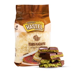 HASTEL Premium Dried Kataifi Shredded Fillo Dough 1.1 lb (500 gr) Perfect for Viral Dubai Chocolate Bar Pistachio Kunafa Knafeh Phyllo Dough for Pastries Milky Desserts Pastry Kadayif Crispy Noodles