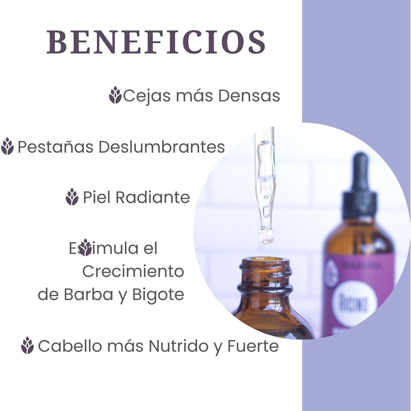 LilaLavanda - Aceite de Ricino 100% Puro Prensado en Frío