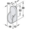 Oval Wardrobe Rail END Supports Rail Brackets 15mm Wide Nickel
