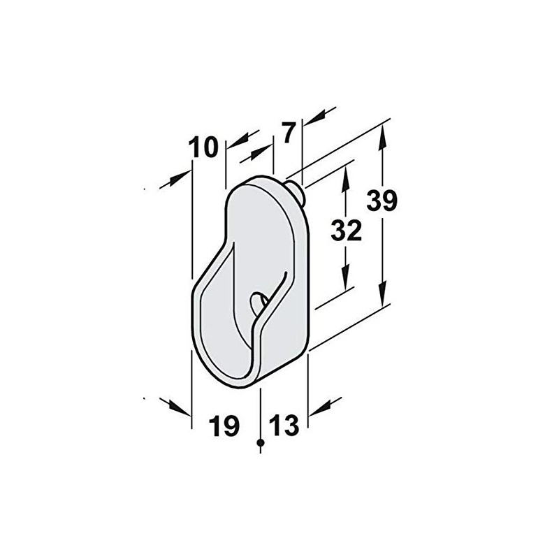 Oval Wardrobe Rail END Supports Rail Brackets 15mm Wide Nickel