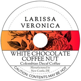 White Chocolate Coffee Nut Colombian Decaf Coffee (Single Serve K-Cup Pods) (Gourmet, Naturally Flavored, Whole Coffee Beans) (12 pods, ZIN: 577100)
