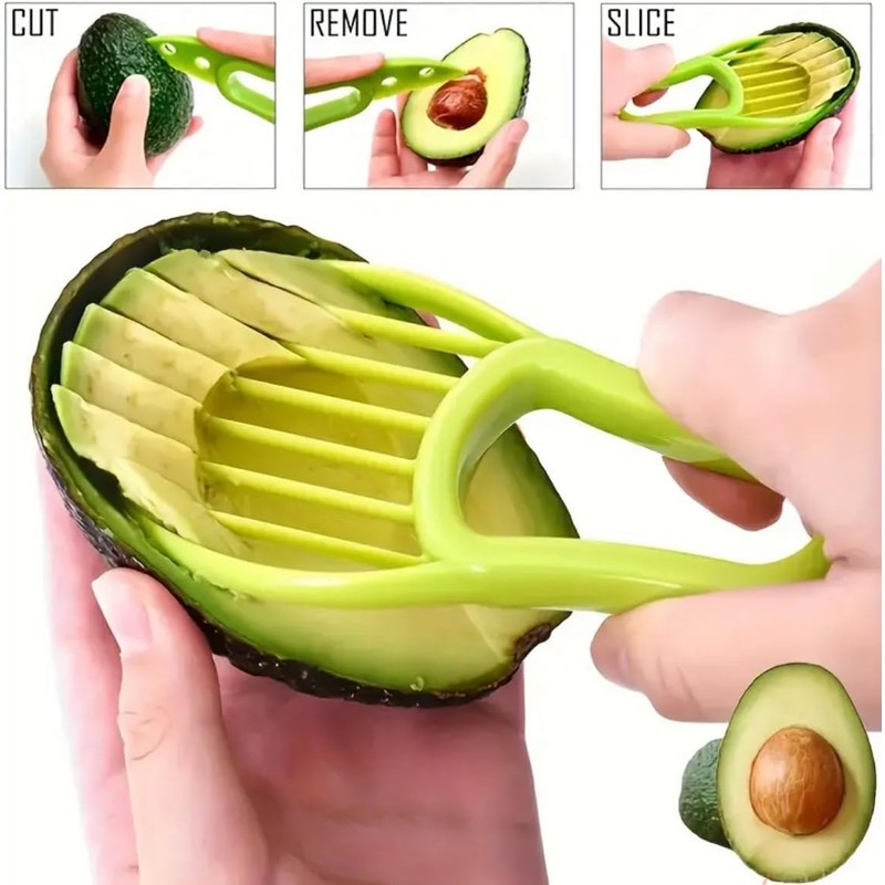 3-in-1 Avocado Tool, Mini Kitchen Slicer with Wire Cutter, 18