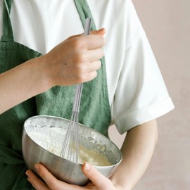 Garneck Batidor Manual de Acero Inoxidable Portátil para Cocina y Repostería, Batidor de Varillas Plata, Herramienta Multiusos para Mezclar y Batir Ingredientes