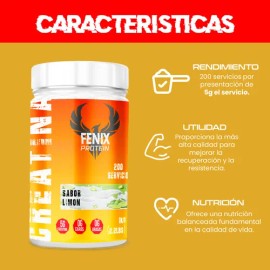 Fenix Protein Creatina Monohidratada 200 Servicios 1kg