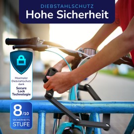 CAPRIBIKE Folding Lock for Bicycle - High Quality Bicycle Lock High Security - Compact E Bike Lock - Easy Assembly & Security Level 10 - Robust Bicycle Lock for Ebike with 2 Keys