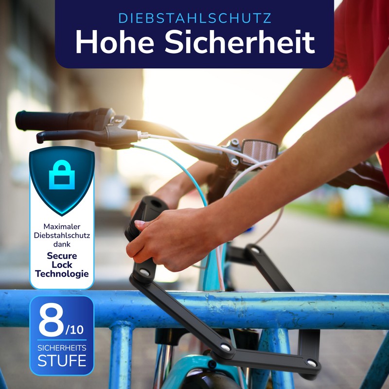 CAPRIBIKE Folding Lock for Bicycle - High Quality Bicycle Lock