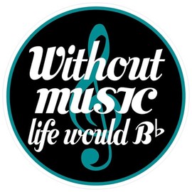 CafePress Music Quote Treble Clef Medium Die Cut Sticker, 5.75" x 5.75" Matte Finish