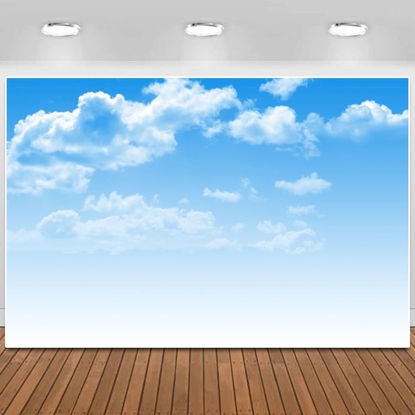 Blue Sky Backdrop White Clouds Sunshine Scenery Photography Background Adventure