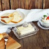 6.5'' Clear Glass Butter Dish with Handled Lid,Classic 2-Piece Design