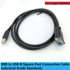 KJCPZYPP DB9 Female to USB B-Port Male Printing Port RS232