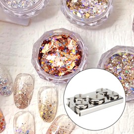 KCGANI 5 Pcs Professional Stainless Steel Nail Liquid Container, Acrylic Nail Tips Cup Dappen Dish, Mini Bowl Cup Tray Pot Container Organizer Holder with Lid for Nail Art Design Tools Storage