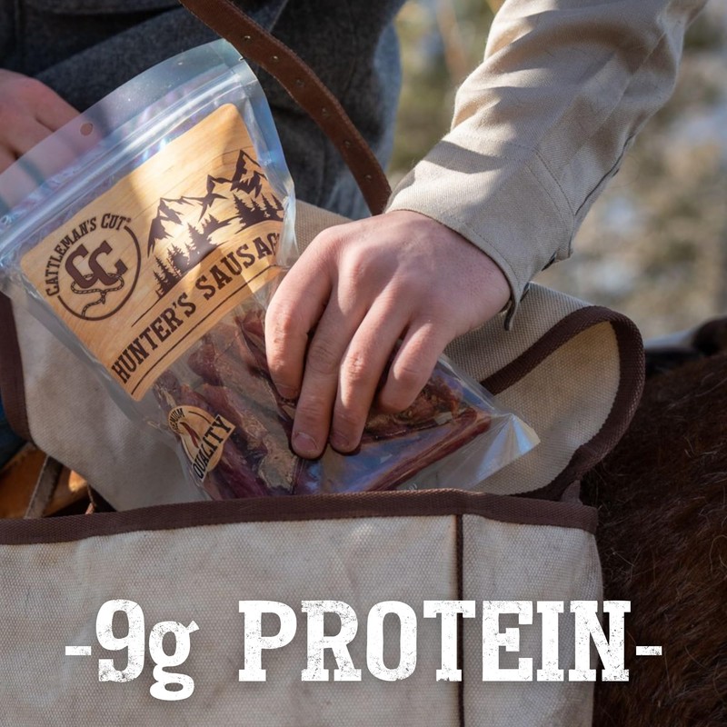 Cattleman's Cut Hunter's Sausages Meat Sticks, Premium Protein Snacks, Keto