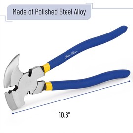 Bates- Fencing Pliers, 10.6-Inch, Blue, Multi Tool Fence Pliers, Fence Tools, Barbed Wire Fence Tools, Fencing Tools, Fence Cutter, Nail Puller Pliers, Staple Puller, Cutting Pliers