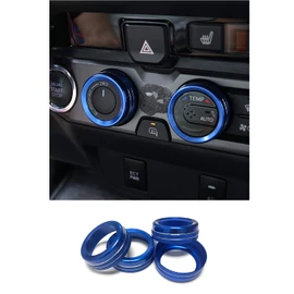 NOWIGOT for Tacoma Aluminum Alloy AC Air Conditioner 2WD Switch Knob Ring Interior Covers Trim for Toyota Tacoma 2016 2017 2018 2019 2020-Blue,4pcs