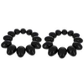 BestPysanky Set of 24 Glossy Black Plastic Easter Eggs 2.25 Inches