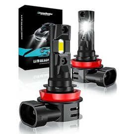StoneBanks Faros LED H11 H8 H9 para Auto Kit de Conversión, Focos Delanteros Luces 6500K Blanco, 300W 32000LM 900% Brillo Luz Alta y Baja Antiniebla P